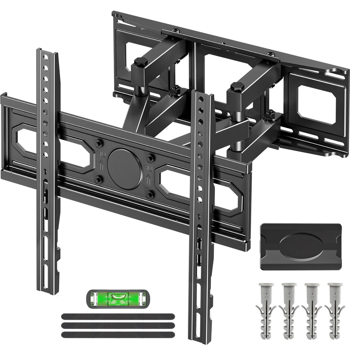 MOUNTUP TV Wall Bracket for Most 26-70 Inch LED, LCD, OLED Flat & Curved TV | Full Motion TV Mount with Swivels Tilts Extends, Double Arm Holds up to 45kg, Max VESA 400x400mm