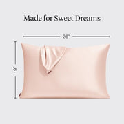 Kitsch Satin Pillowcase with Zipper 48x66cm - Blush | Softer than Silk Pillow Cases for Hair & Skin, Smooth Cooling Satin Pillow Case, Wrinkle - Free Pillow Case, Queen Size