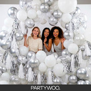 PartyWoo White Balloons 101pcs Matte White Latex Helium Balloons 12 Inch | Wedding Bridal Graduation Engagement Baby Shower Gender Reveal Easter Anniversary Party Decorations White-Y13
