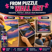 Clear Jigsaw Puzzle Glue with Applicators, Quick-Dry, 200mL | Glue for Puzzles to Frame, Non-Toxic, Non-Yellowing, Covers Up to 5,000 Pieces, Easily Preserves Finished Puzzles