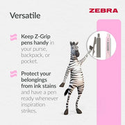 Zebra Pen Z-GRIP Smooth Ballpoint Pens Black Ink 5pk - Pastel Barrel 1mm Medium Point Retractable Ink Pens with Clip - Smooth Writing Pens with Low Viscosity Ink, Comfort Grip - 5 Pens Multipack