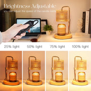 Candeldo Gold Candle Warmer Lamp with Timer, Birthday Gifts for Women Mum | Wax Melt Lamp, Height Adjustable, Dimmable, Gift for Her, House Warming, Birthday Present, Modern Home Decor, with 2 Bulbs