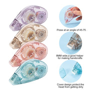 Glue Tape Roller, 4 Pack Double Sided Tape Dispenser (0.31in X 26.25ft) | Glue Tape for School Home Office Crafting, Cards, Journal and Scrapbook Accessories