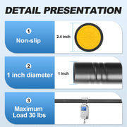 CorkLatta 1" Heavy Duty Black Shower Curtain Rod 31 to 80 Inch,Adjustable | Stainless Steel Tension Curtain Rod Non slip, No Drill Shower Rods for Bathroom,Easy Install