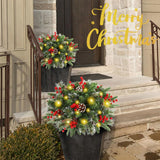 Lighted Artificia Christmas Pots